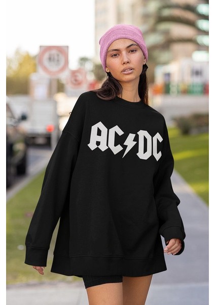 Ac Dc Yazılı Tasarım Unisex Oversize Rock Metal Müzik Grubu Sweatshirt fiyatları