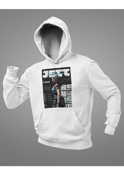 Valorrant Jett Duelist Karakter Baskılı Unisex Oversize Hoodie