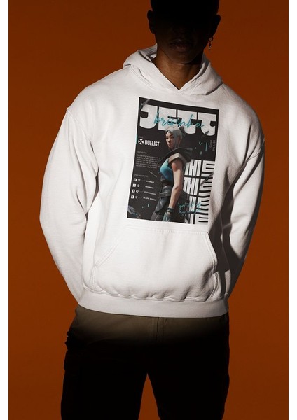Valorrant Jett Duelist Karakter Baskılı Unisex Oversize Hoodie fiyatları