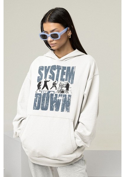 System Of A Down Baskılı Unisex Oversize Tasarım Hoodie