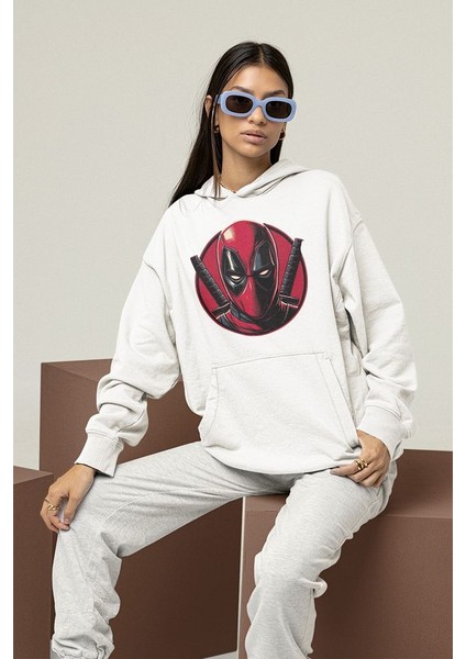 Deadpool Karakter Baskılı Unisex Oversize Hoodie modelleri