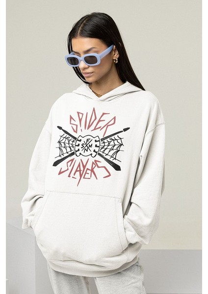 Spider Slayers Baskılı Unisex Oversize Örümcek Adam Hoodie fiyatları