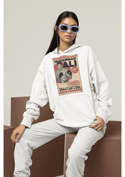 Muhammed Ali Clay Vintage Baskılı Unisex Oversize Efsane Boksör Hoodie modelleri