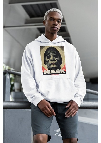 Mask He Is On The Loose ! Baskılı Unisex Oversize Hoodie fiyatları
