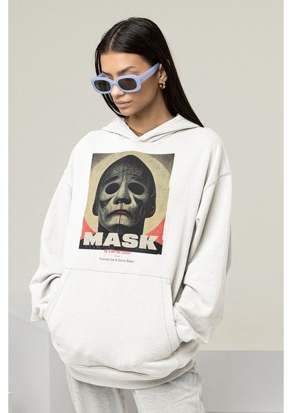 Mask He Is On The Loose ! Baskılı Unisex Oversize Hoodie modelleri