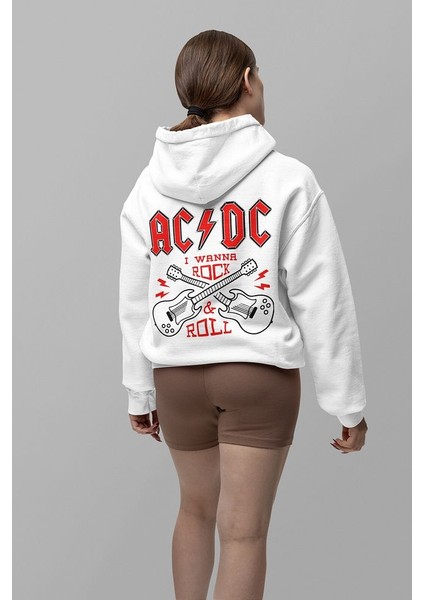 Rock Metal Müzik Grubu Baskılı Unisex Oversize Ac Dc Hoodie modelleri