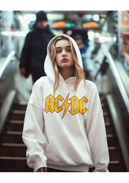 Ac Dc Müzik Grubu Baskılı Unisex Oversize Rock Metal Hoodie fiyatları