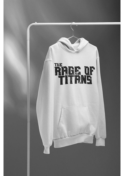 The Rage Of Titans Yazılı Unisex Oversize Hoodie