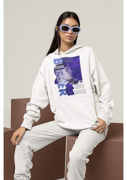 Justin Bieber He Is Back Yazılı Unisex Oversize Hoodie