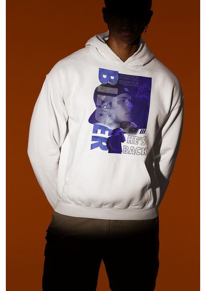 Justin Bieber He Is Back Yazılı Unisex Oversize Hoodie