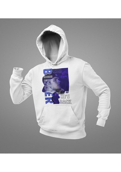 Justin Bieber He Is Back Yazılı Unisex Oversize Hoodie