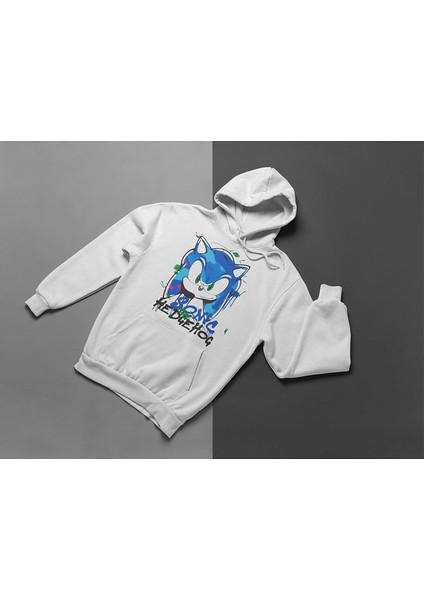 Sonic The Hedgehog Baskılı Unisex Oversize Çizgi Film Hoodie modelleri