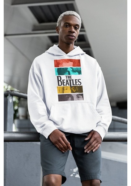 The Beatles Müzik Grubu Baskılı Unisex Oversize Hoodie fiyatları