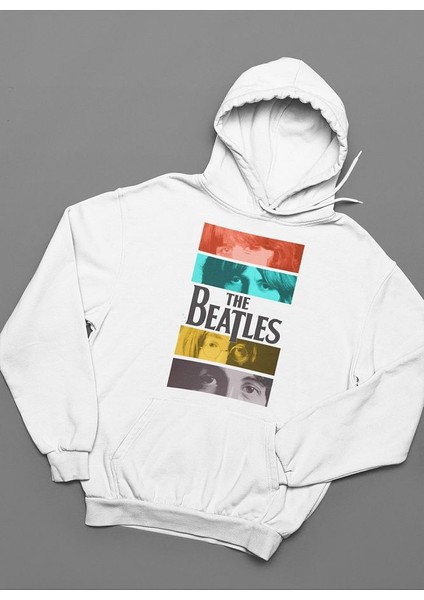 The Beatles Müzik Grubu Baskılı Unisex Oversize Hoodie modelleri