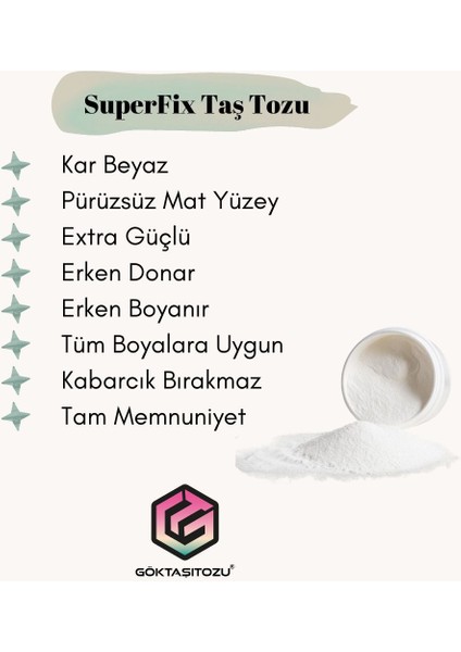 Superfıx Taş Tozu Hobi Harcı Obje Mumluk Heykel Saksı Tepsi Yapımı Için Kar Beyaz Döküm Tozu 2 kg