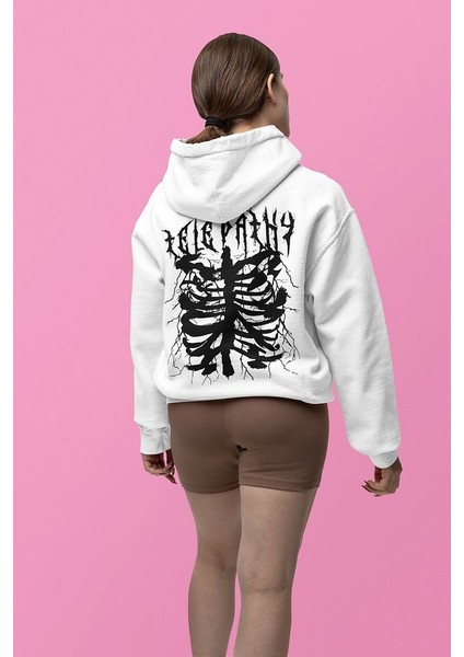 Telepathy Baskılı Unisex Oversize Tasarım Hoodie modelleri