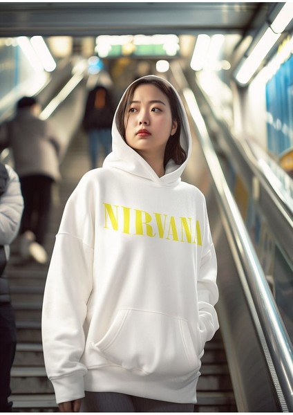 Nirvana Yazılı Unisex Oversize Tasarım Hoodie