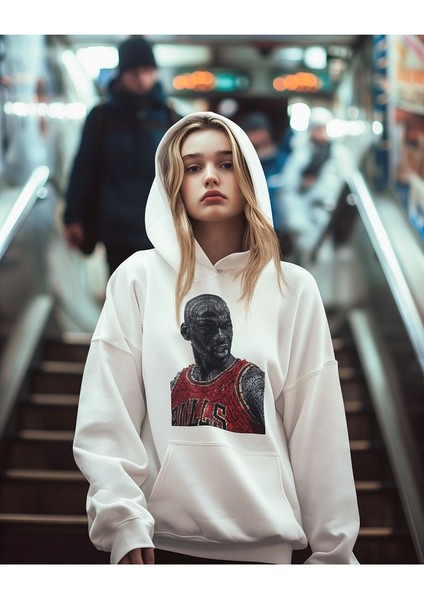 Michael Jorrdan Baskılı Unisex Oversize Efsane Basketbolcu Hoodie