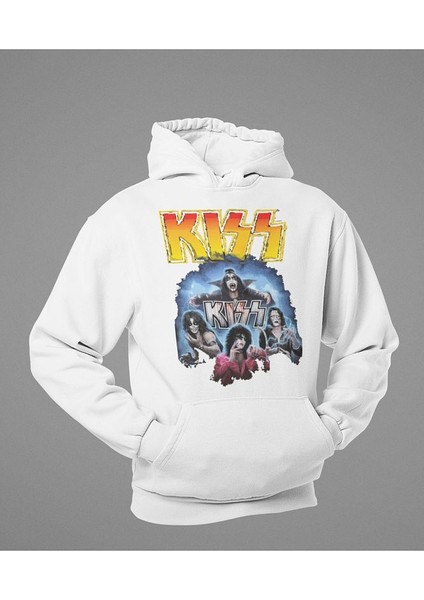 Kiss Müzik Grubu Baskılı Unisex Oversize Rock Metal Hoodie modelleri