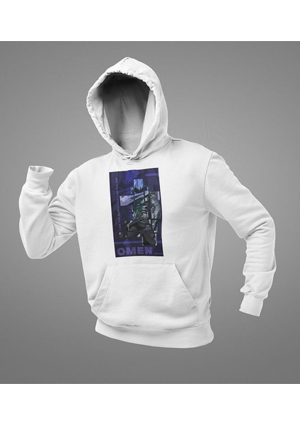 Smoker Omen Baskılı Unisex Oversize Vvalorant Hoodie