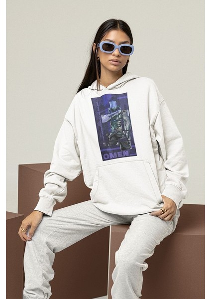 Smoker Omen Baskılı Unisex Oversize Vvalorant Hoodie modelleri
