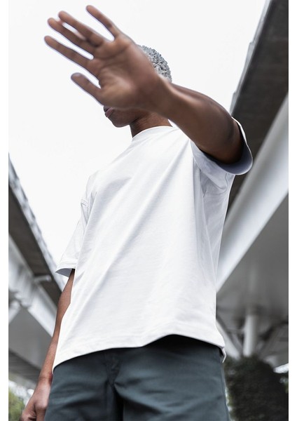 Düz Basic Oversize Tişört, Unisex Baskısız Tişört