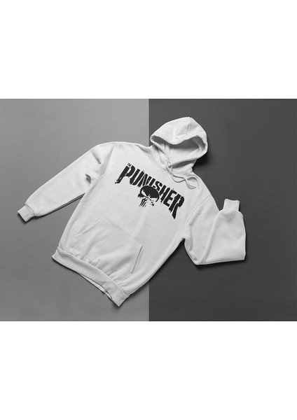 Punisher Baskılı Unisex Oversize Hoodie modelleri