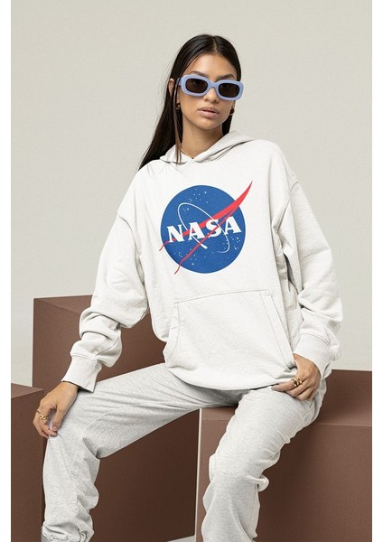 Nasa Baskılı Unisex Oversize Hoodie modelleri