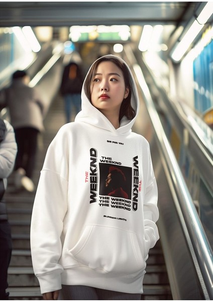 The Weeknd Die For You Baskılı Unisex Oversize Rapper Hoodie
