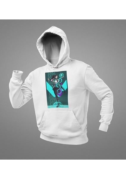 Sage Heal Karakter Baskılı Unisex Oversize Vvalorant Hoodie