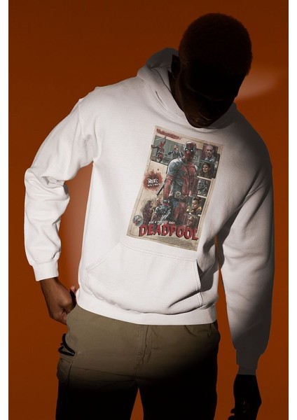 Vintage Deadpool Tasarım Baskılı Unisex Oversize Hoodie