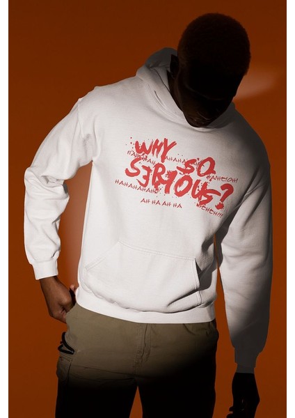 Why So Serious ? Yazılı Unisex Oversize Joker Hoodie