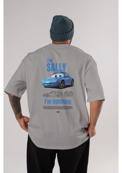 I Am Sally , I Am Lightning Beyaz Arka Baskılı Oversize T-Shirt Erkek Kadın Unisex Pamuk Bisiklet Yaka Tişort