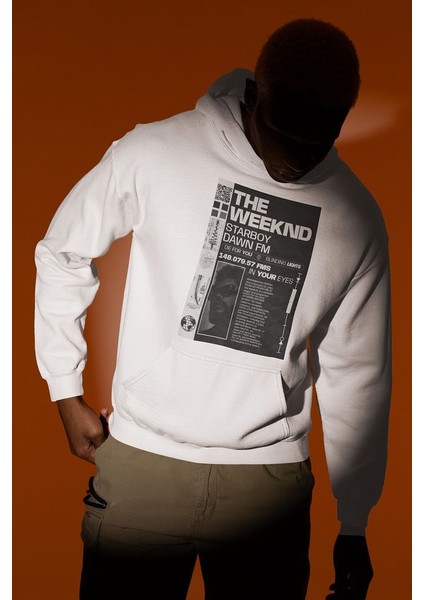 The Weeknd Rapper Starboy Dawn Fm Baskılı Unisex Oversize Hoodie