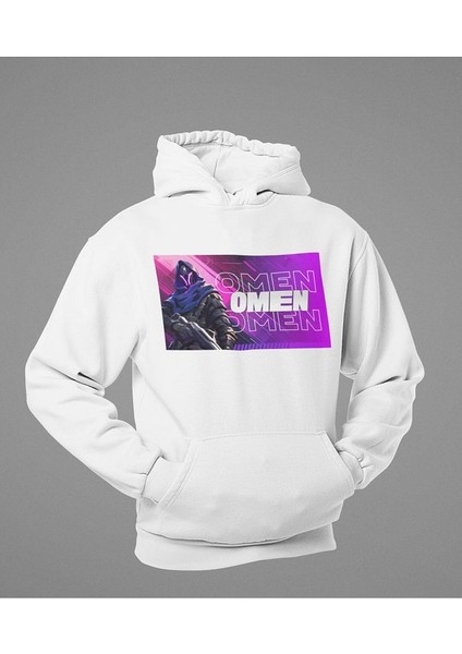 Omen Baskılı Unisex Oversize Vvalorant Hoodie