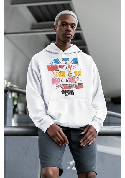 Sonic The Hedgehog Baskılı Unisex Oversize Çizgi Film Hoodie fiyatları