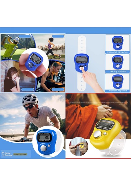 Zikirmatik Dijital Parmak Sayacı Sıfırlanabilir 5 Haneli LCD Ekran 2 Adet 721281 indirimleri