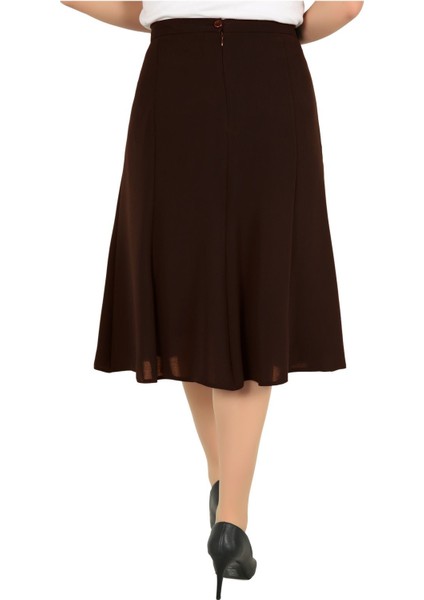 Kısa Büyük Beden Yarım Kloş Astarlı 8 Parçalı Portoriko Kumas Etek modelleri