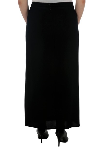 Tesettür Büyük Beden Payet ve Taş Detaylı Astarlı Krep Anne Eteği fırsatları