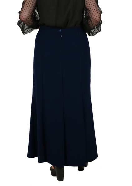 Tesettür Büyük Beden Battal 8 Parçalı Astarlı Yarım Kloş Portoriko Kumaş Anne Eteği modelleri