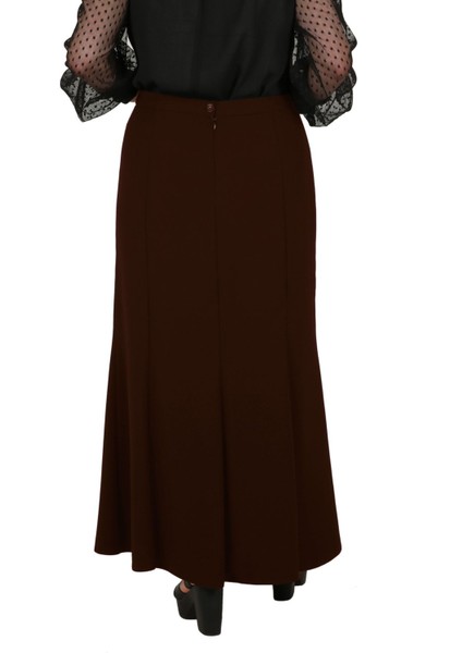 Tesettür Büyük Beden Battal 8 Parçalı Astarlı Yarım Kloş Portoriko Kumaş Anne Eteği modelleri