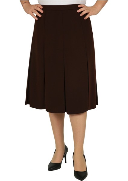 Kısa Büyük Beden Fişekli Astarlı Krep Kloş Anne Eteği