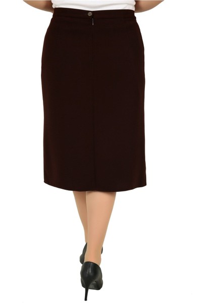 Kısa Büyük Beden Deri Detaylı Astarlı Krep Pileli Etek modelleri