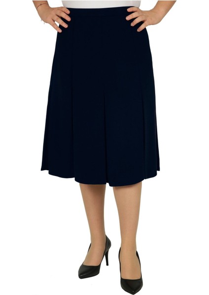 Kısa Büyük Beden Fişekli Astarlı Krep Kloş Anne Eteği