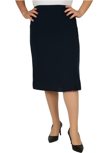 Kısa Diz Üstü Yırmaçlı Ofis Etek