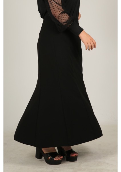 Tesettür Büyük Beden Battal 8 Parçalı Astarlı Yarın Kloş Portoriko Anne Eteği