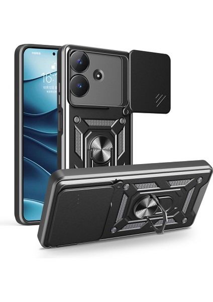 Realme Note 60 Kılıf Magnetik Standlı Kamera Korumalı Zore Sürgülü Vega Kapak