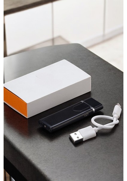 Şarjlı Elektronik Çakmak Dokunmatik Metal Uçlu Alevsiz USB Şarjlı
