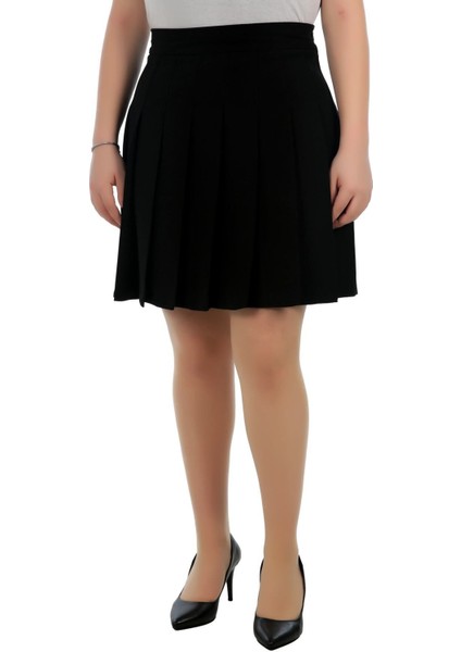 Kısa Kore Okul Tarzı Pileli Astarsız Fermuarlı Dugmelı Portoriko Etek indirimleri