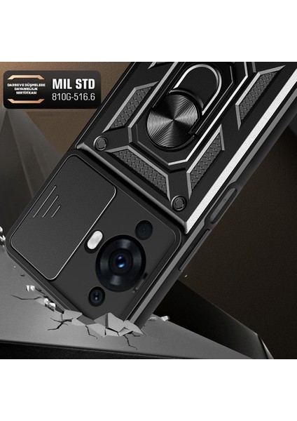Huawei Nova 12S Kılıf Magnetik Standlı Kamera Korumalı Zore Sürgülü Vega Kapak fırsatları